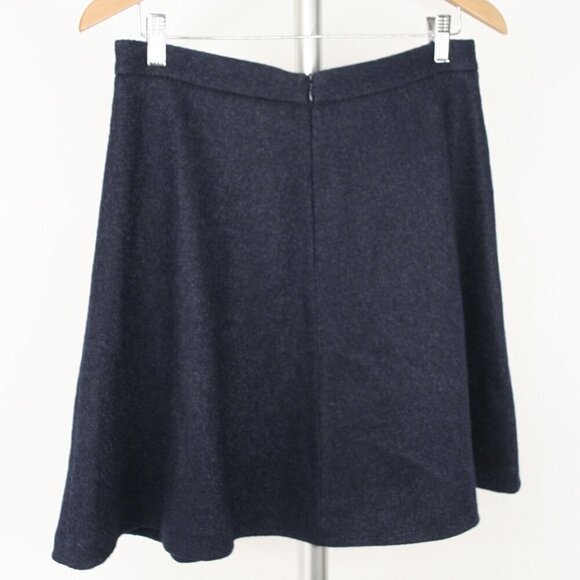 Banana Republic Factory Wool Blend Navy Blue Pockets A-Line Mini Skirt Sz 6 - Picture 6 of 10